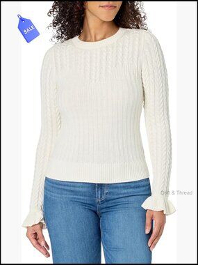 Eco Peachskin Half Puff Sleeve Sweater with Ruffles Bustier Detail